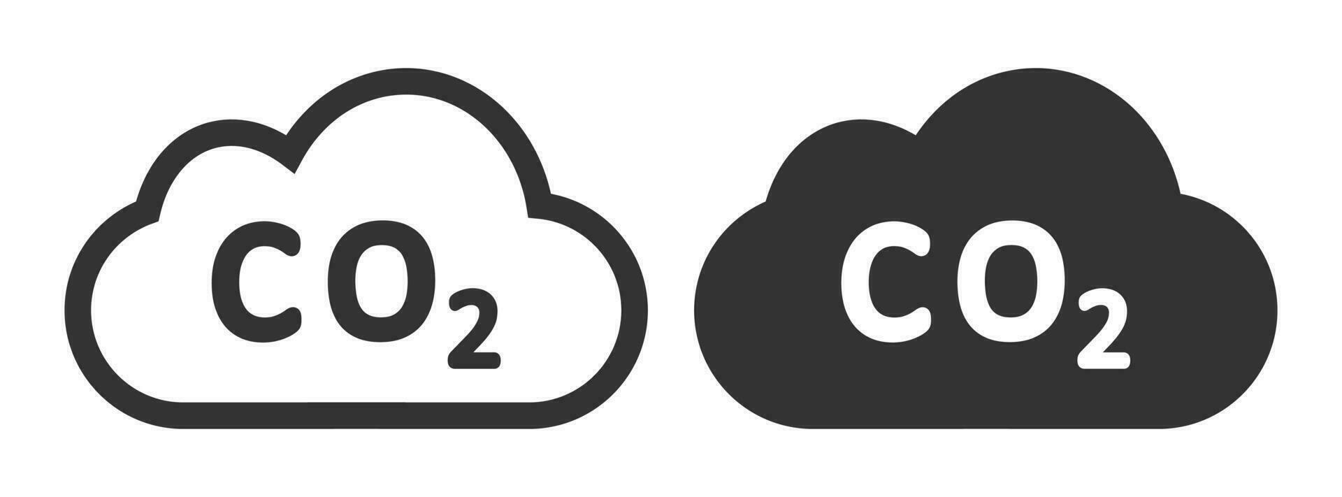 CO2 emissions icon. Ecology and environment symbol. Sign vector carbon dioxide pollution.