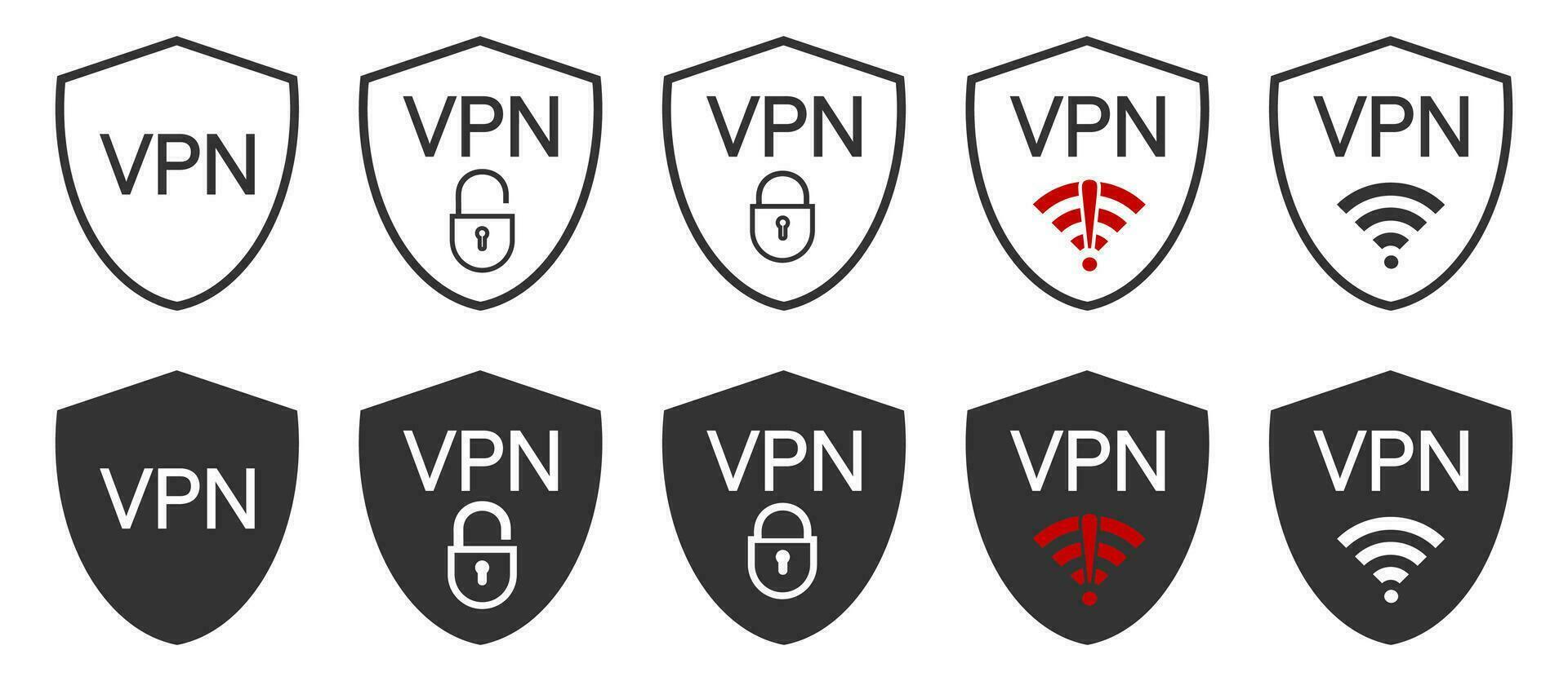 vpn icono. virtual privado red símbolo. firmar proteccion conectado a internet vector. vector