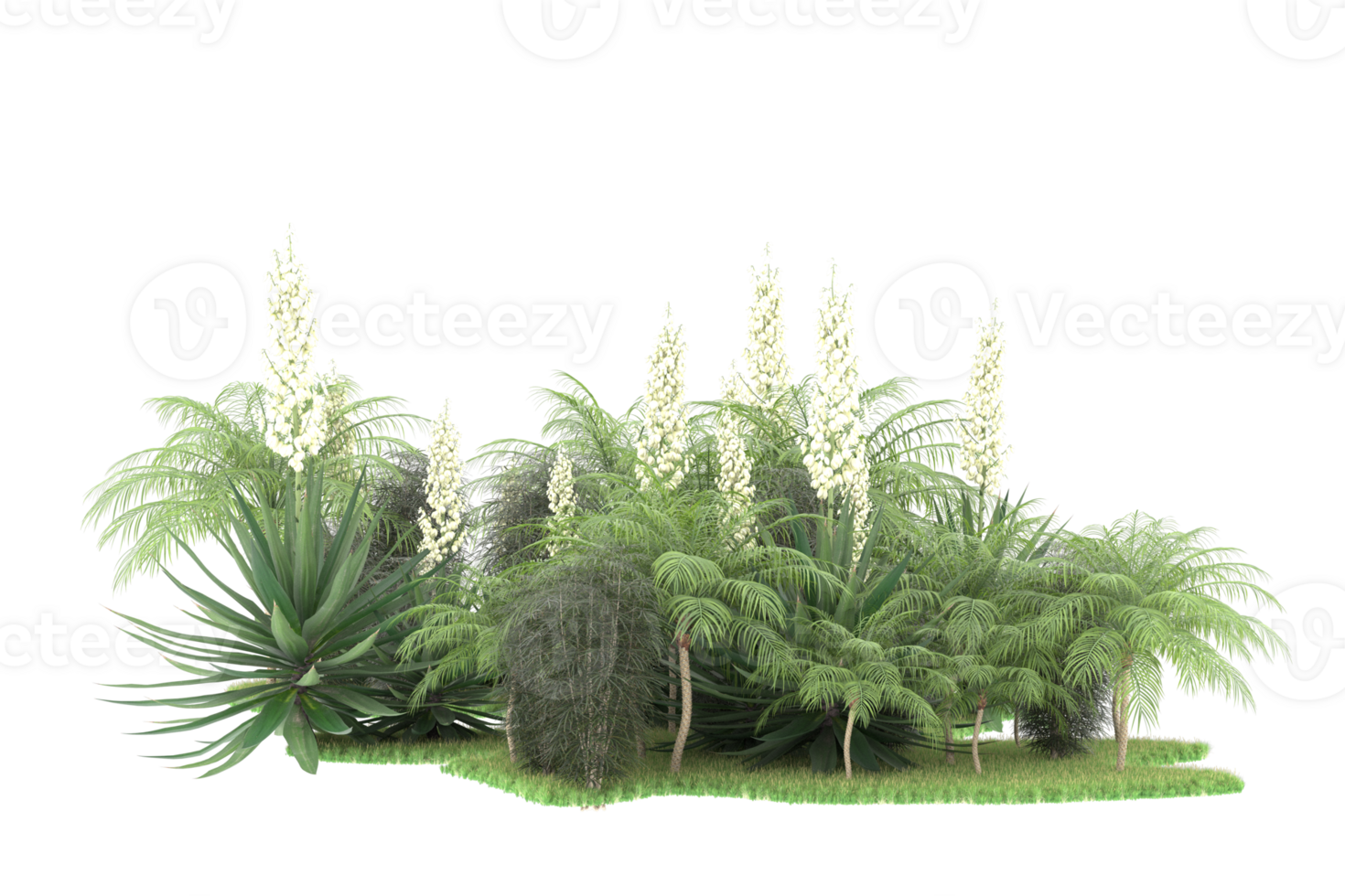 Realistic forest isolated on transparent background. 3d rendering - illustration png