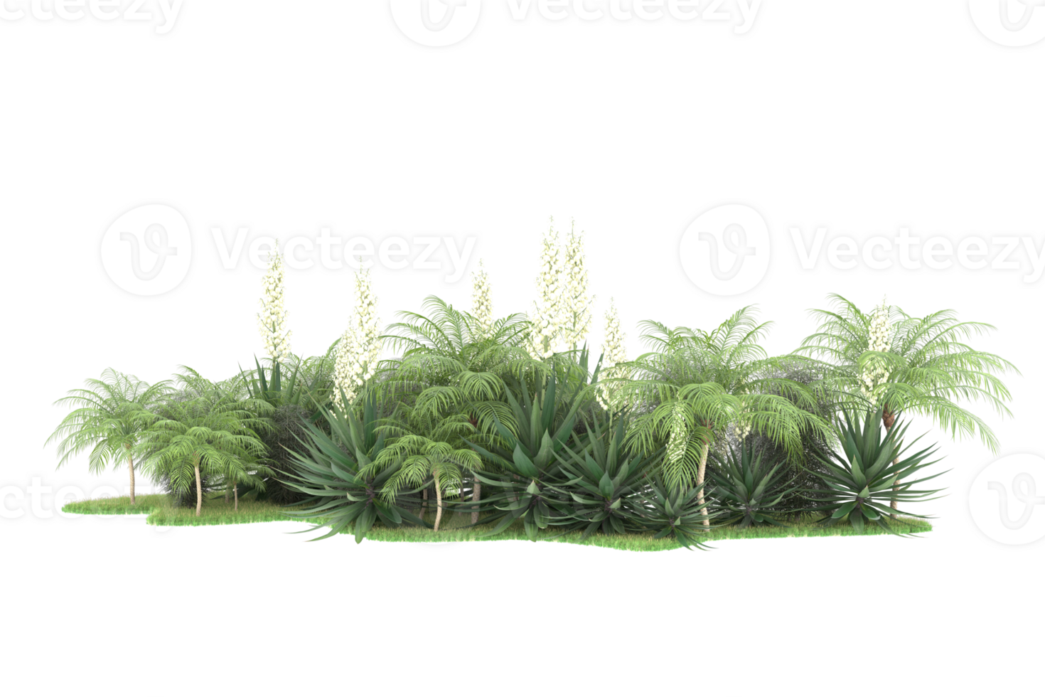 Realistic forest isolated on transparent background. 3d rendering - illustration png