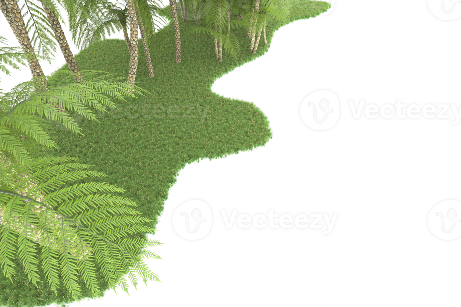 Realistic forest isolated on transparent background. 3d rendering - illustration png