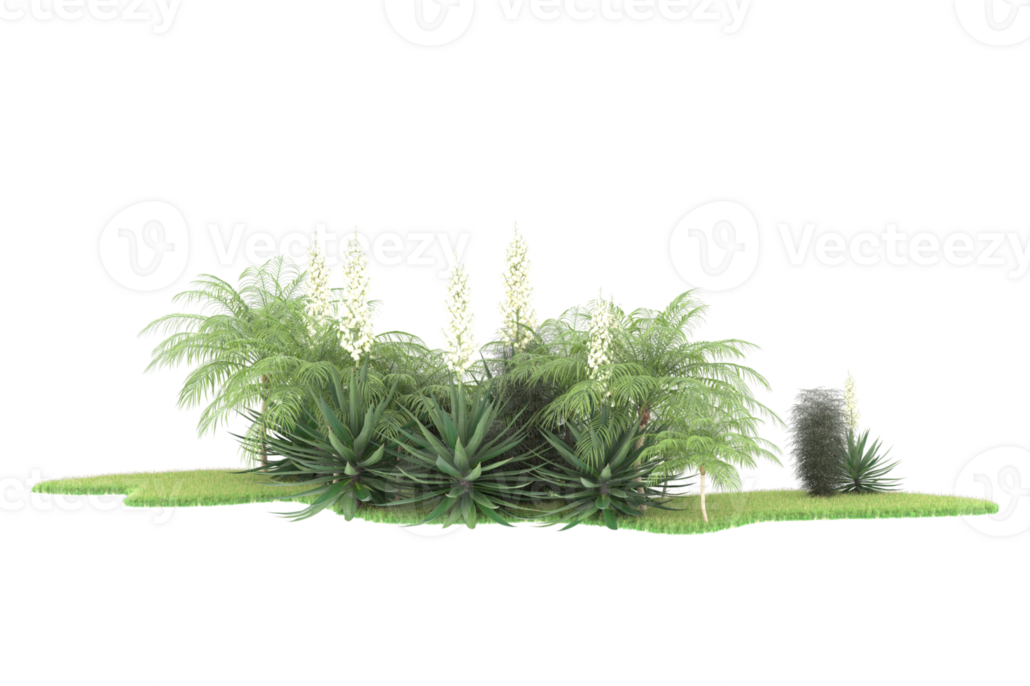 Realistic forest isolated on transparent background. 3d rendering - illustration png