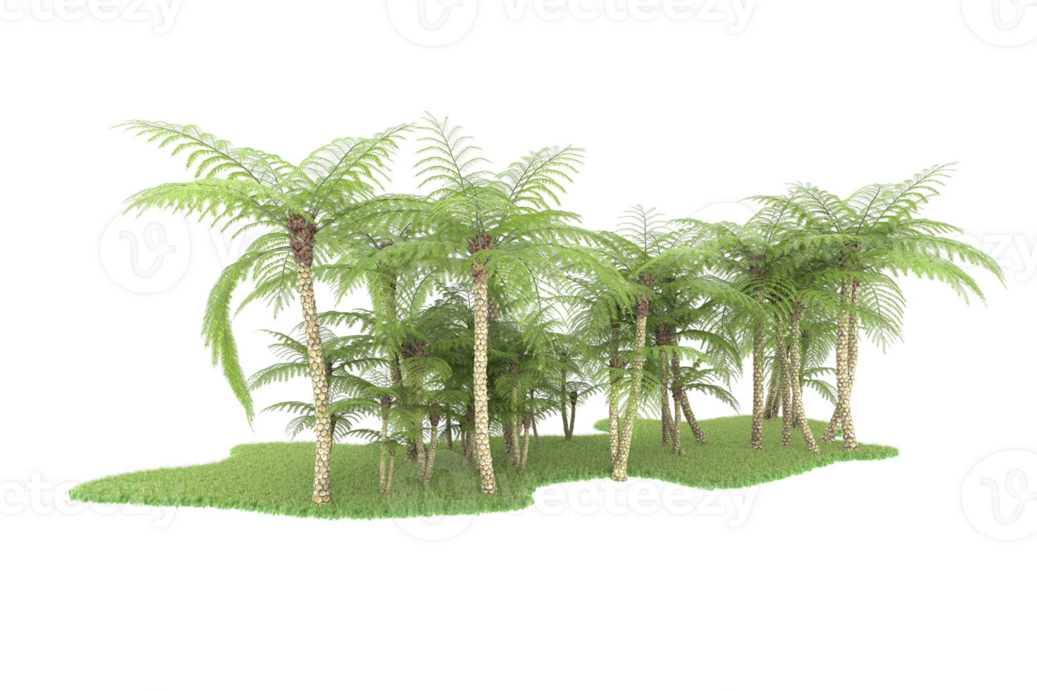 Realistic forest isolated on transparent background. 3d rendering - illustration png