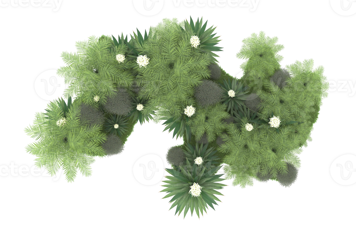 Realistic forest isolated on transparent background. 3d rendering - illustration png