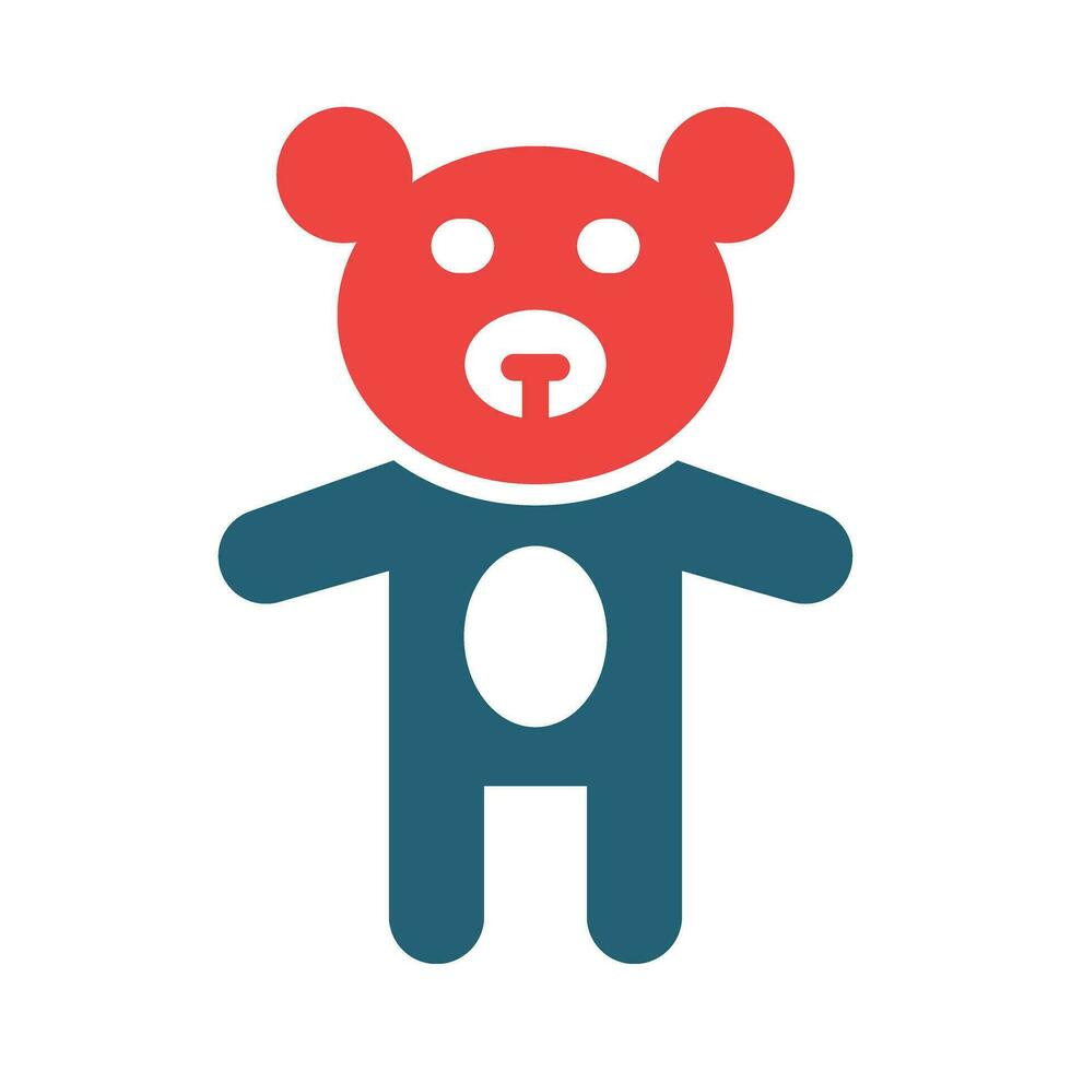 Teddy Bear Glyph Two Color Icon Design vector