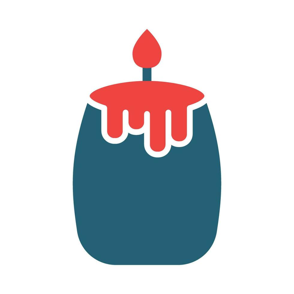 Candle Glyph Two Color Icon Design vector