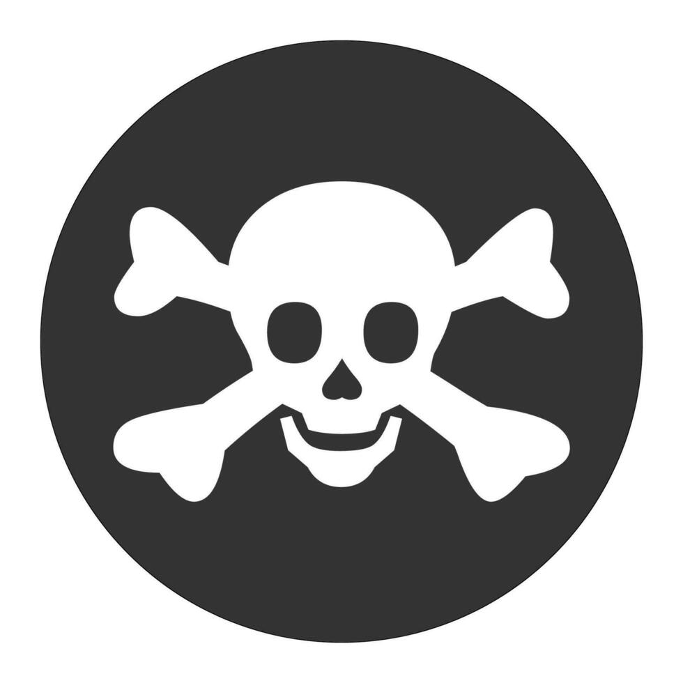 Skull, cross bones  icon. Death symbol. Sign skeleton vector. vector