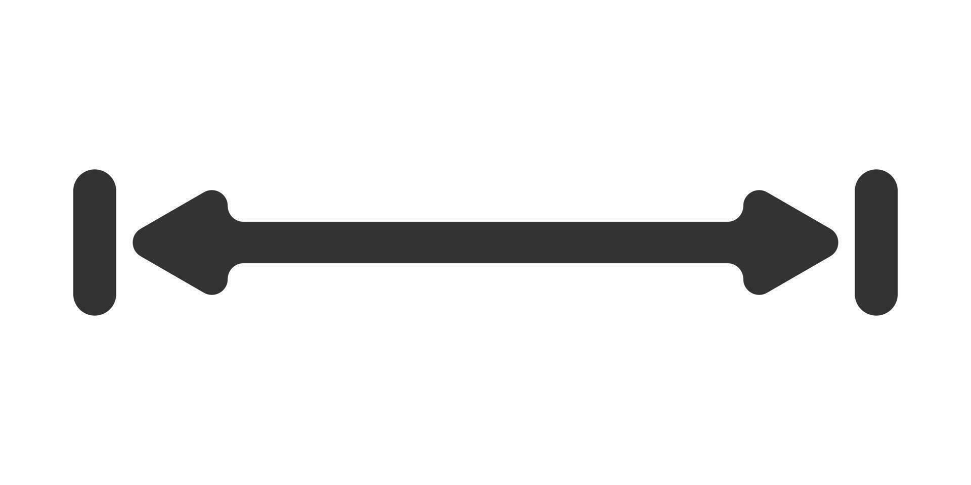 User Interface - Width icon design. Dimension symbol. Sign  two arrow direction vector. vector