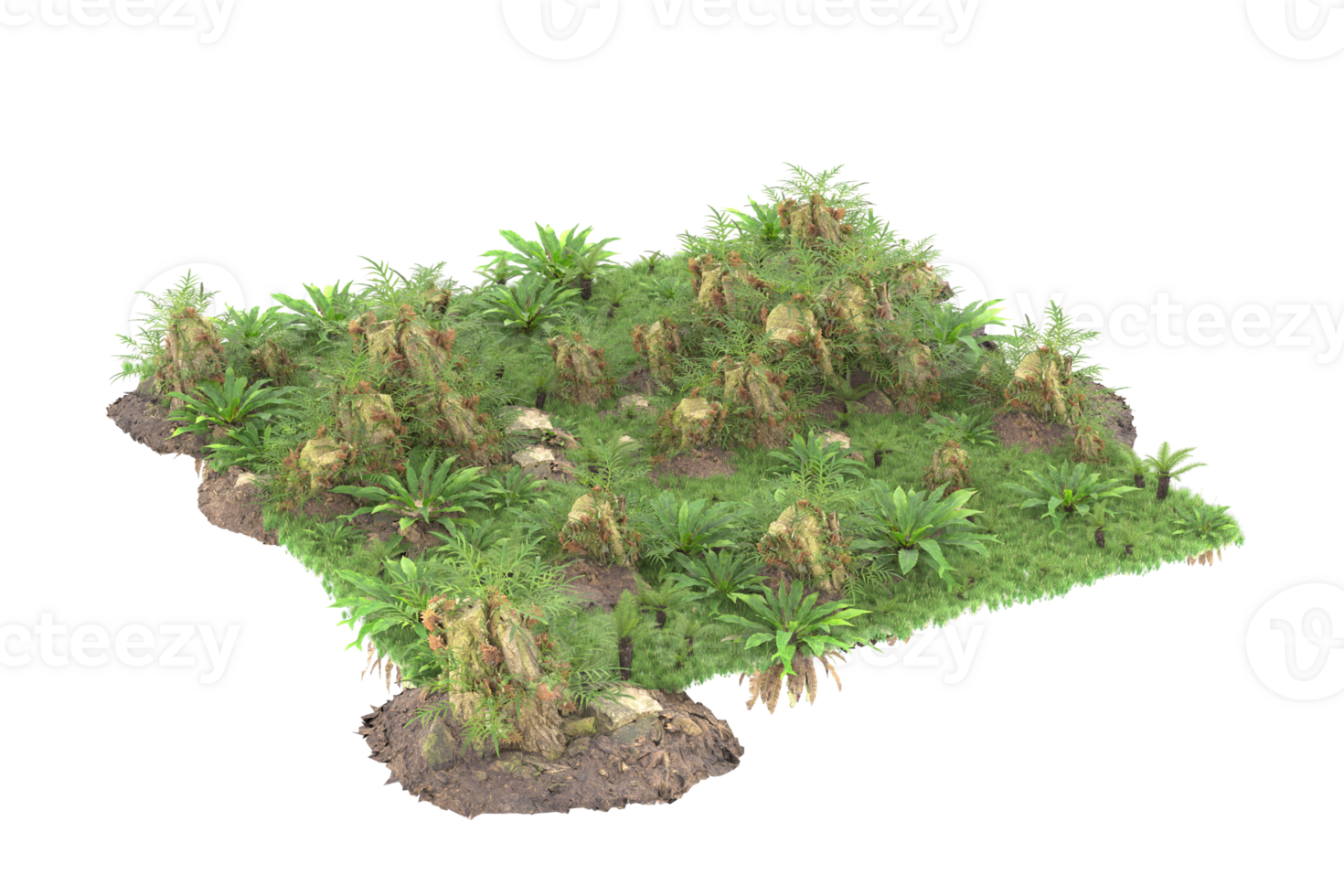 Realistic forest isolated on transparent background. 3d rendering - illustration png