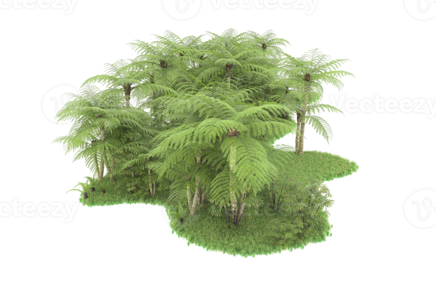 Realistic forest isolated on transparent background. 3d rendering - illustration png