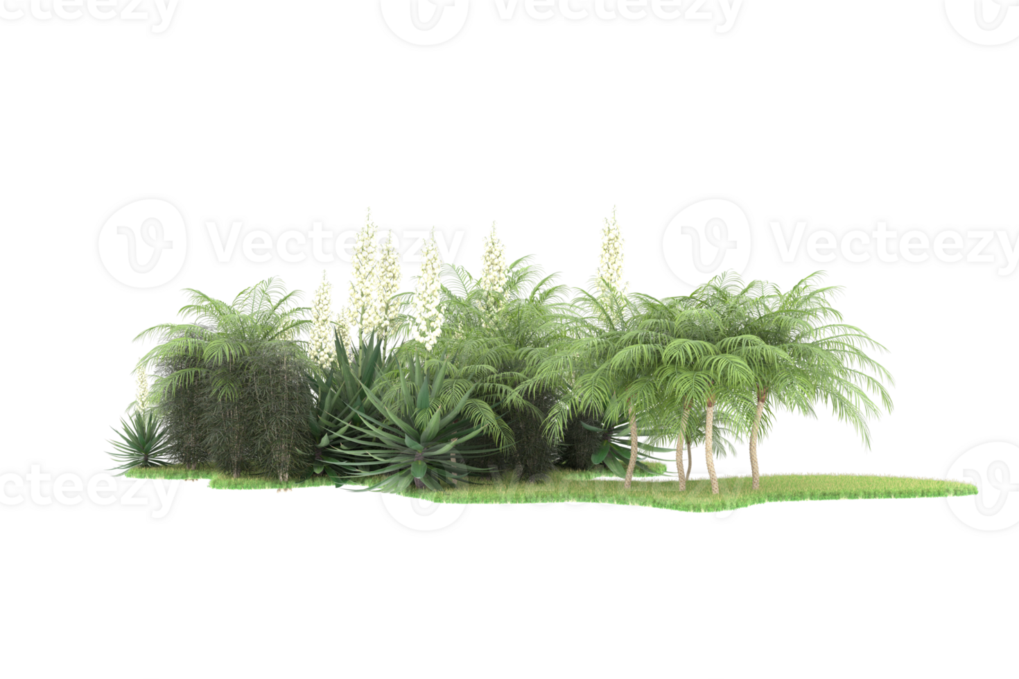 Realistic forest isolated on transparent background. 3d rendering - illustration png