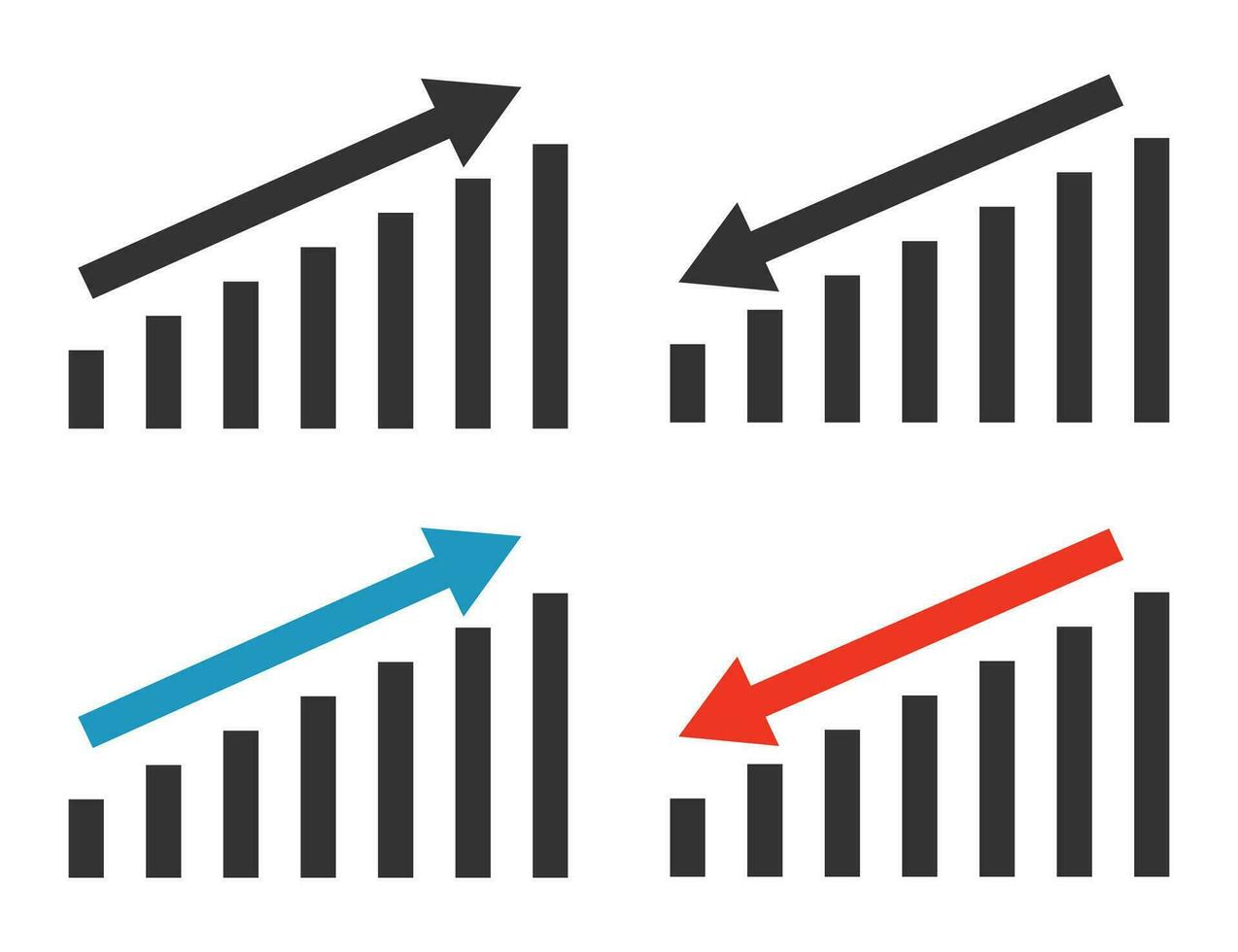 Graphic icon up and down. Symbol of growth, fall business symbol. Decline and rise stock sign vector. vector