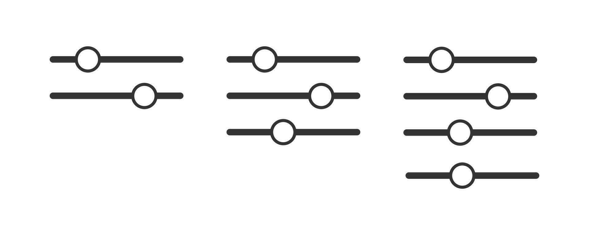 ajustamiento icono. controlar volumen, medios de comunicación símbolo. firmar igualada vector. vector