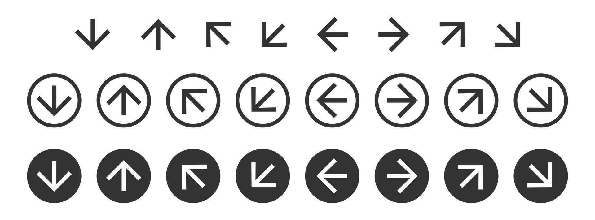 Direction arrows icon. Circle arrow symbol. Sign app button vector. vector