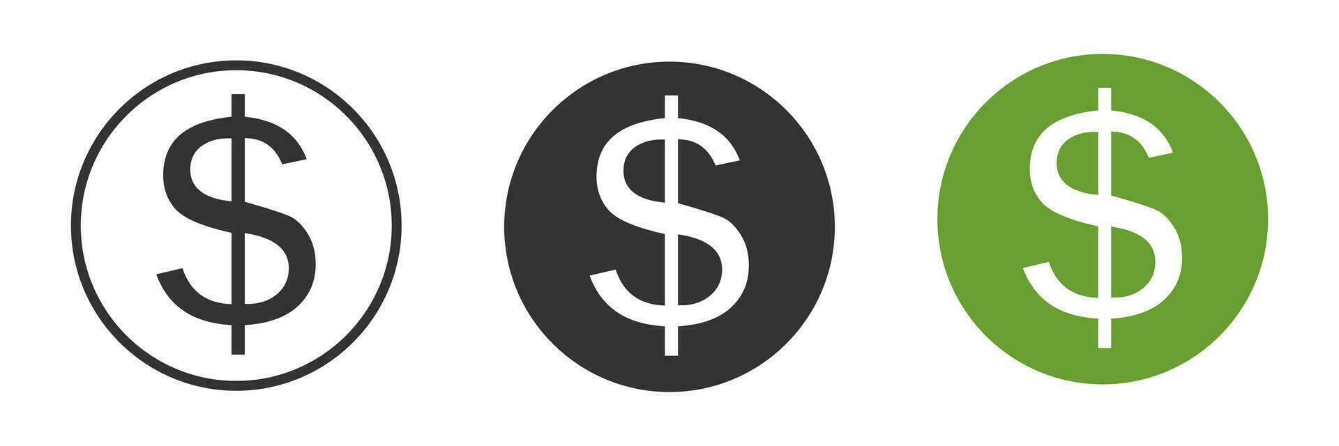 Dollar coin icon. American cash symbol. Sign money vector. vector