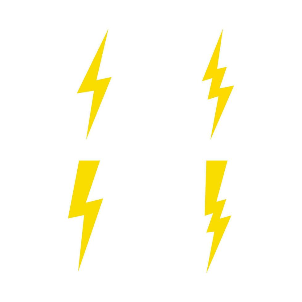 Bolt lightning icon. Thunder flash symbol set. Sign storm vector. vector