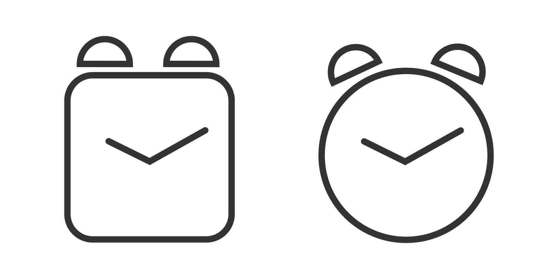 Alarm clock icon. Table clock symbol. Sign device that shows the time vector. vector
