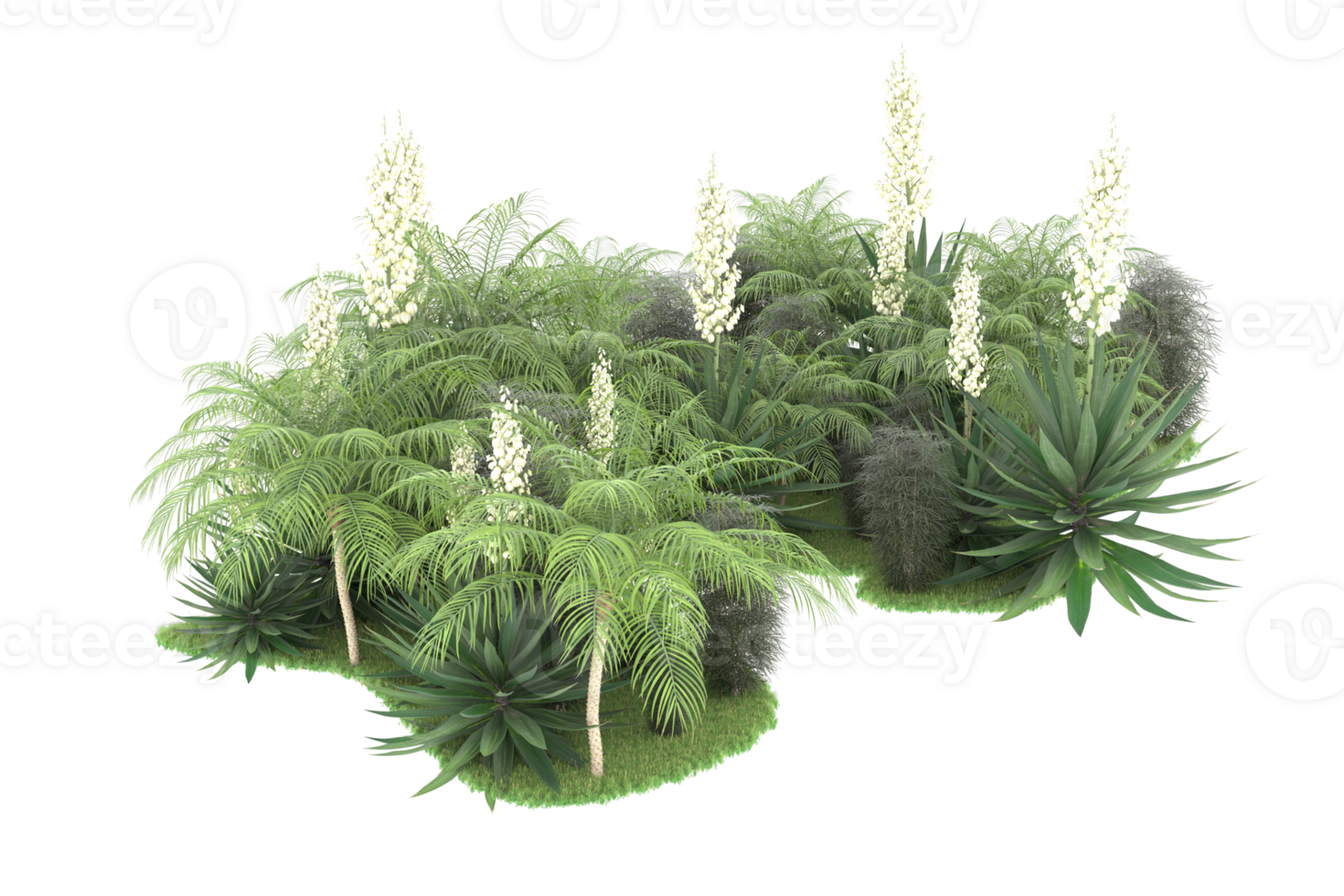 Realistic forest isolated on transparent background. 3d rendering - illustration png