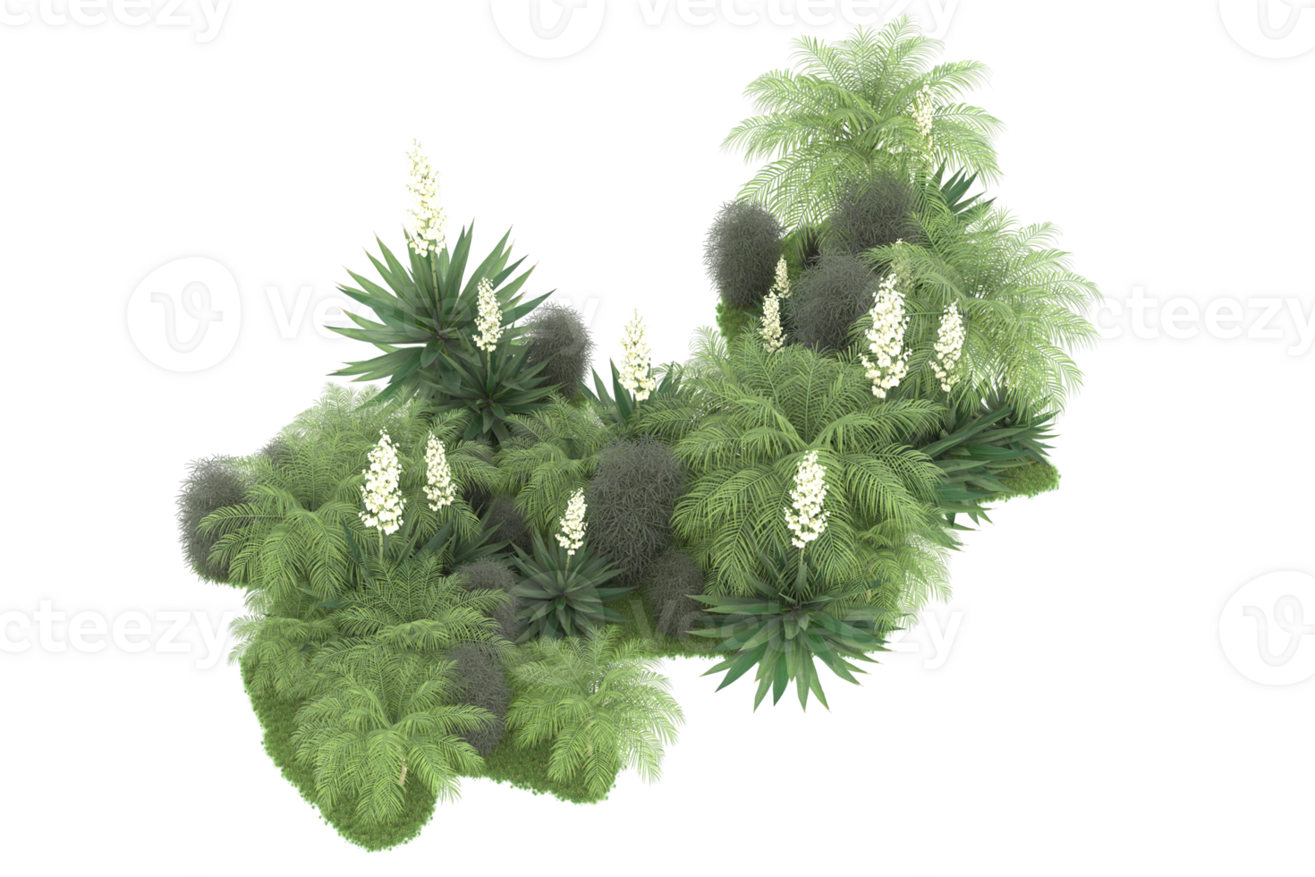 Realistic forest isolated on transparent background. 3d rendering - illustration png