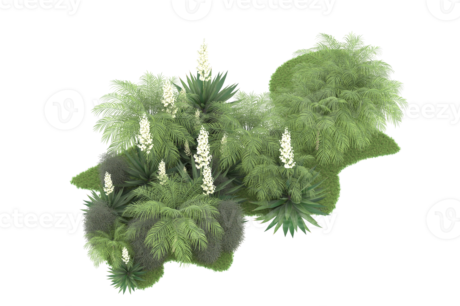 Realistic forest isolated on transparent background. 3d rendering - illustration png