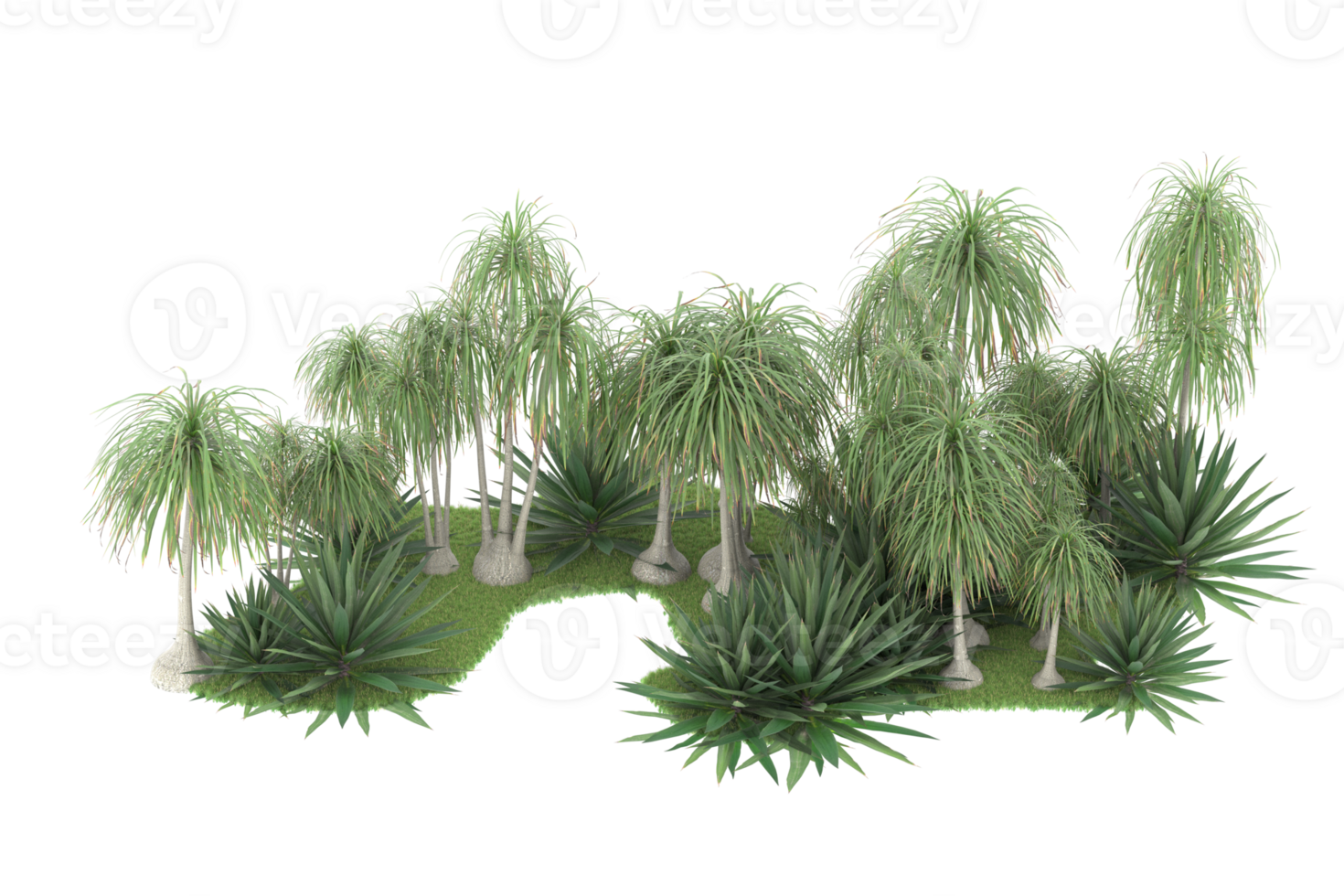 Realistic forest isolated on transparent background. 3d rendering - illustration png