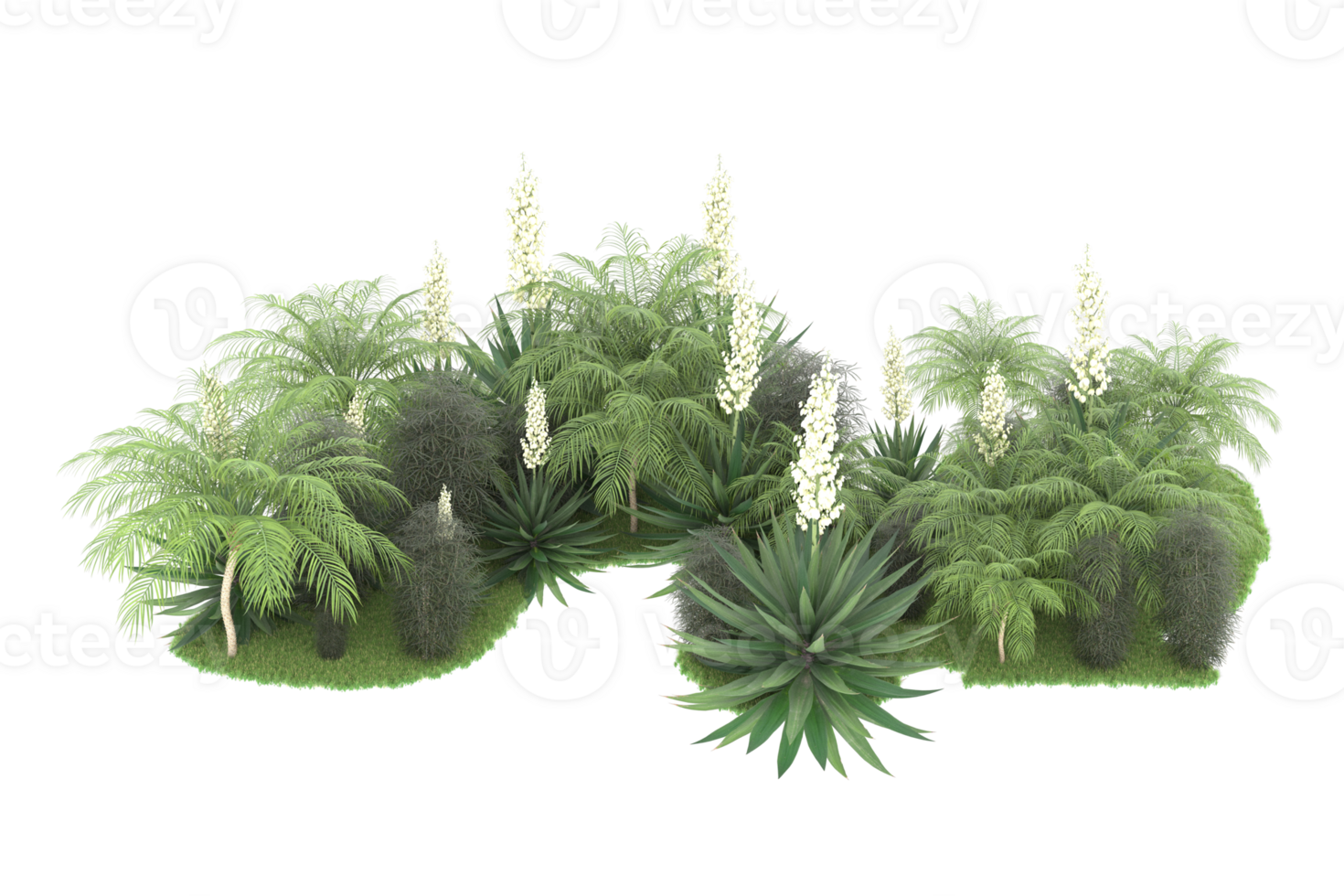 Realistic forest isolated on transparent background. 3d rendering - illustration png