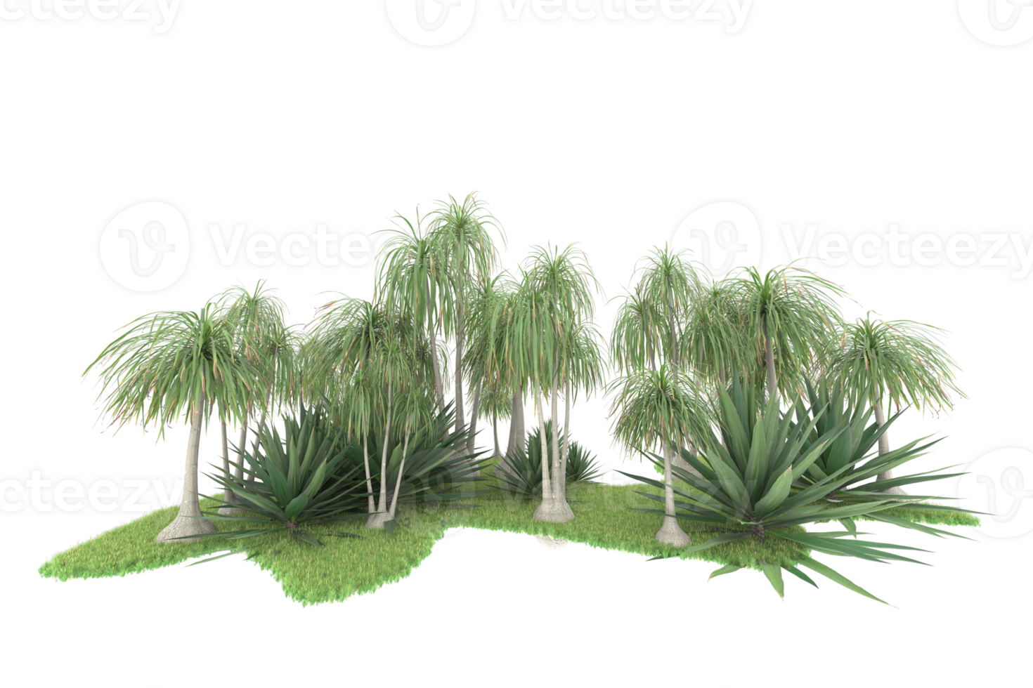 Realistic forest isolated on transparent background. 3d rendering - illustration png