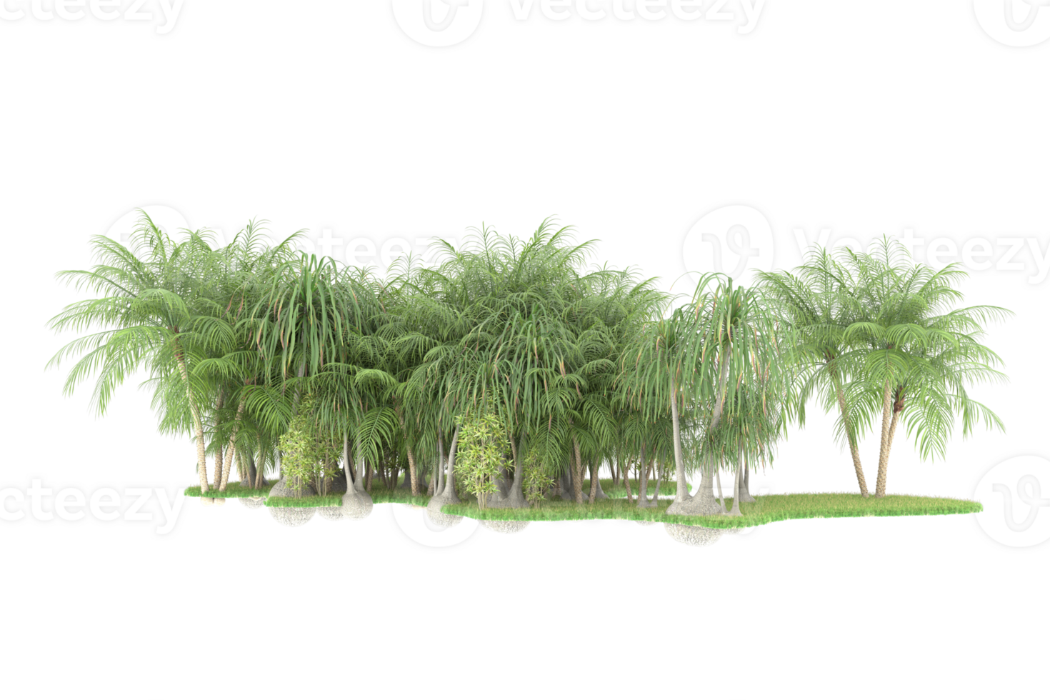Realistic forest isolated on transparent background. 3d rendering - illustration png