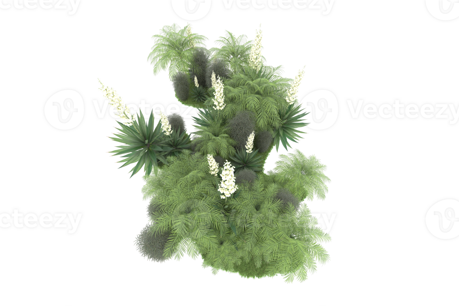 Realistic forest isolated on transparent background. 3d rendering - illustration png