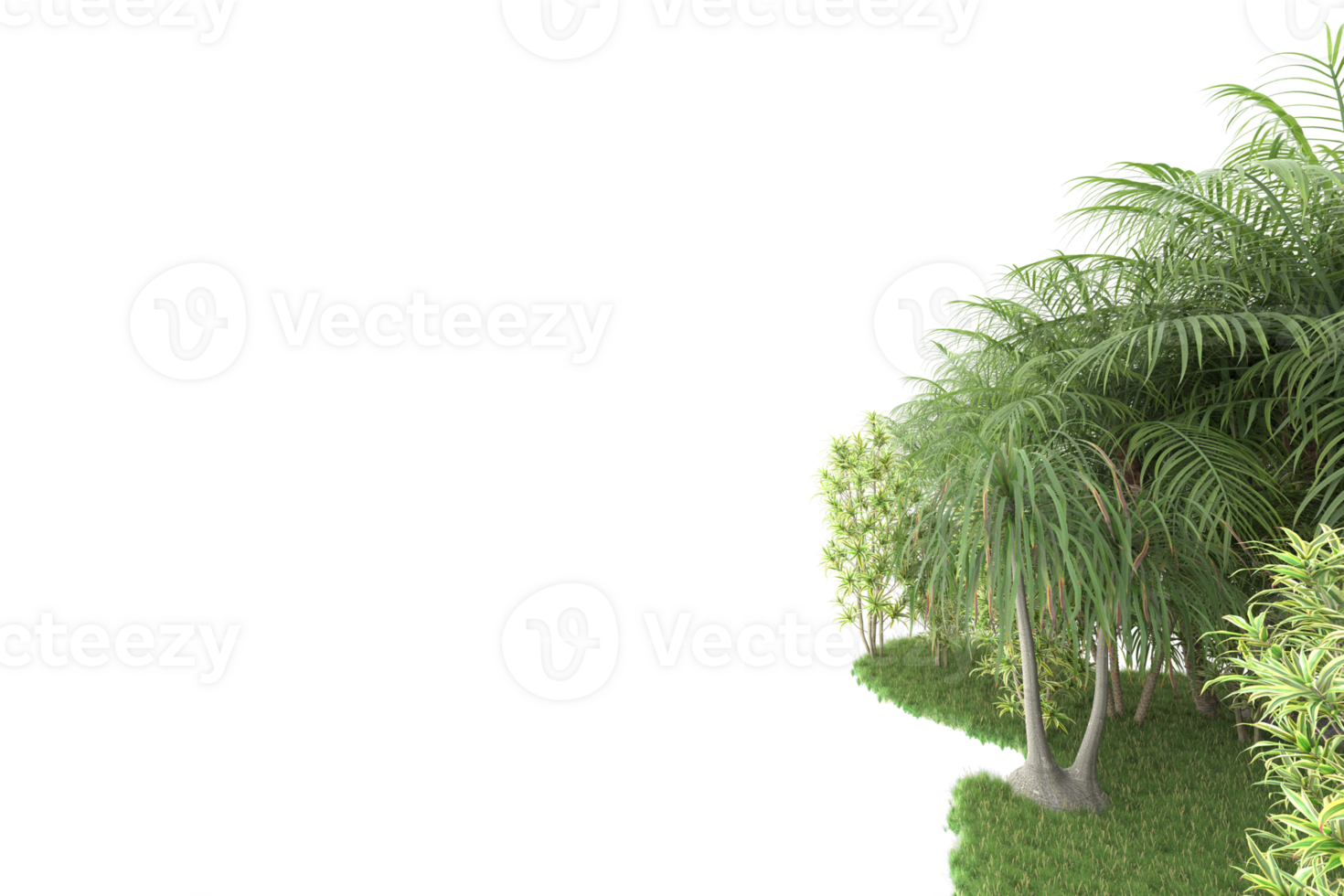 Realistic forest isolated on transparent background. 3d rendering - illustration png