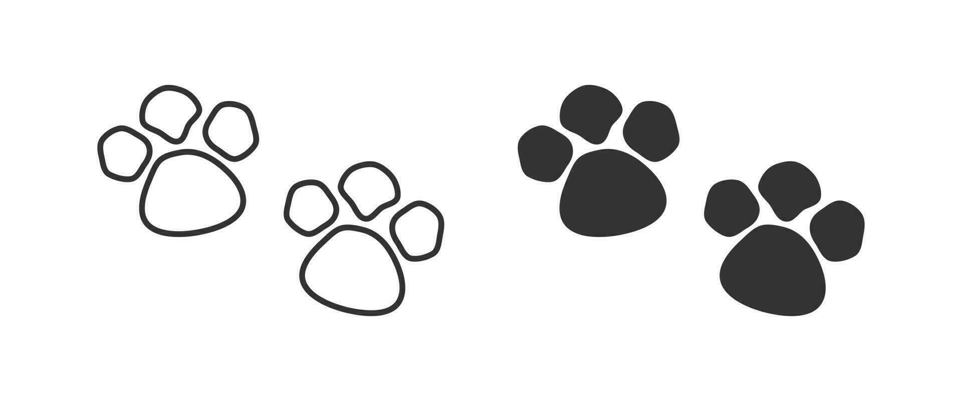 Paw print icon. Footprint dog, cat symbol. Sign canine mark vector. vector