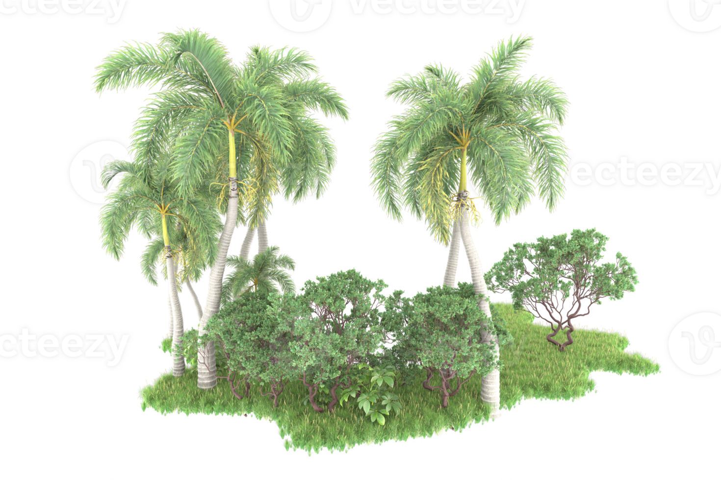 Realistic forest isolated on transparent background. 3d rendering - illustration png