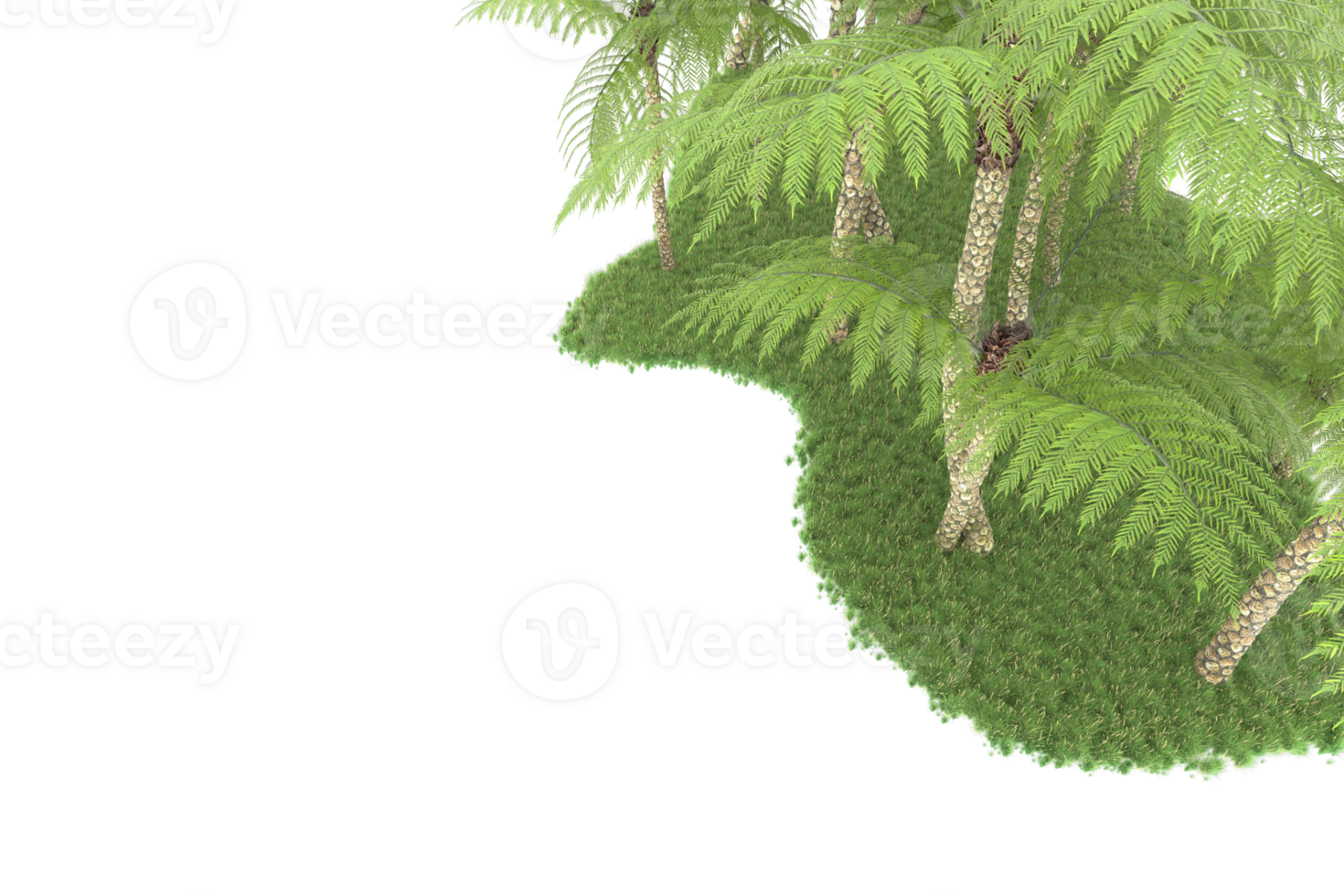 Realistic forest isolated on transparent background. 3d rendering - illustration png