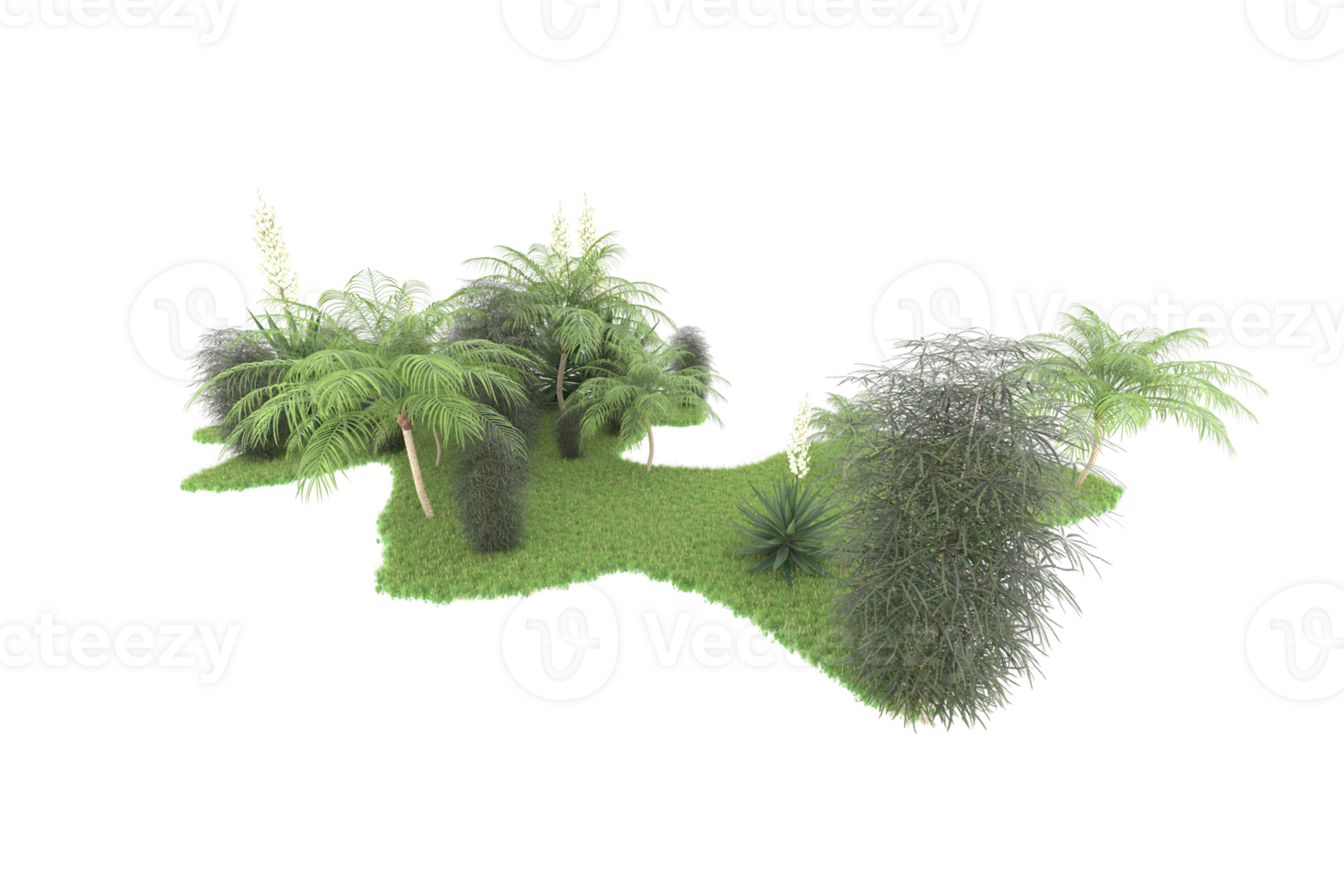 Realistic forest isolated on transparent background. 3d rendering - illustration png