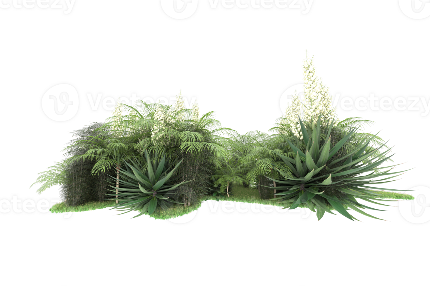 Realistic forest isolated on transparent background. 3d rendering - illustration png