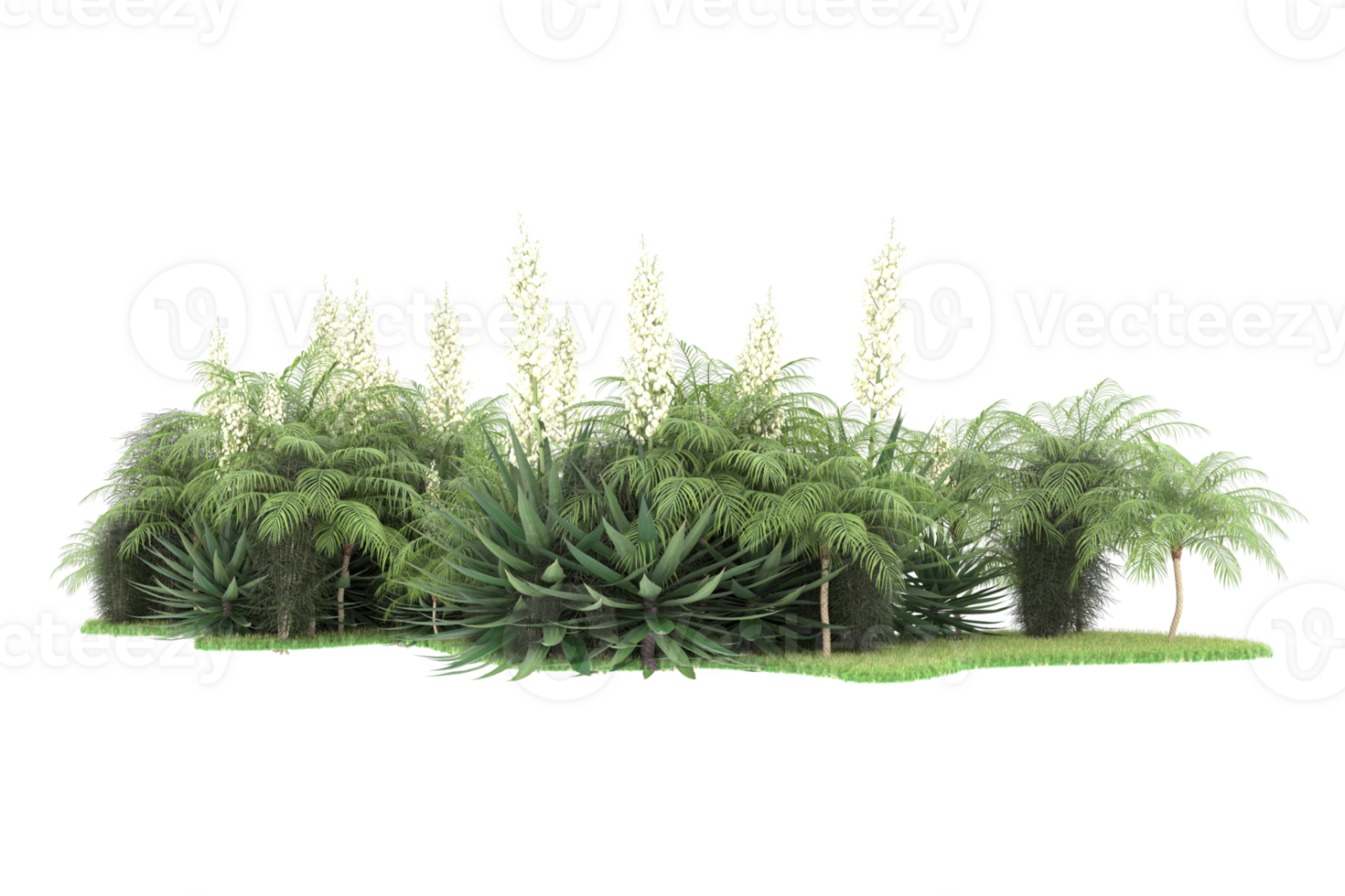 Realistic forest isolated on transparent background. 3d rendering - illustration png