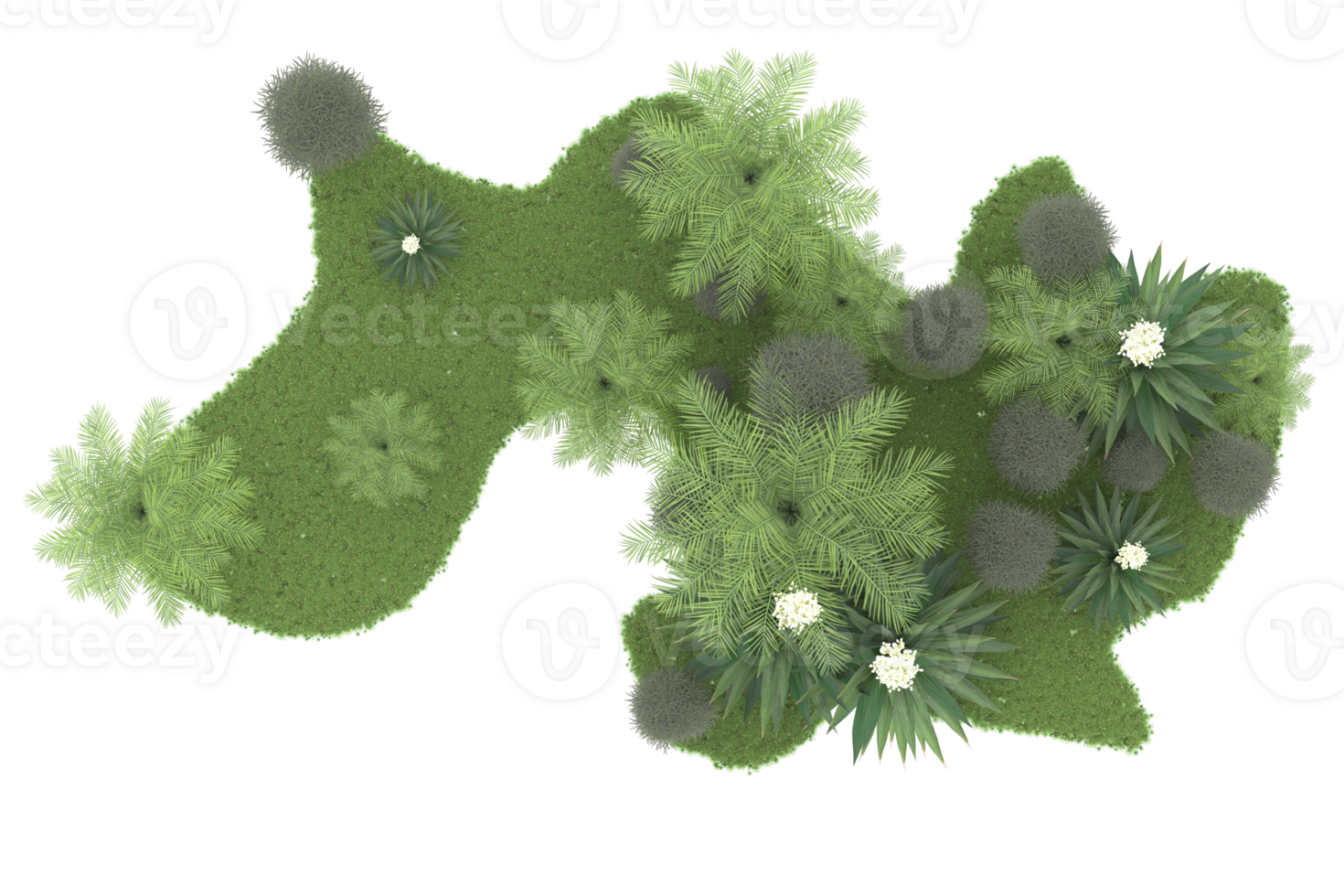 Realistic forest isolated on transparent background. 3d rendering - illustration png