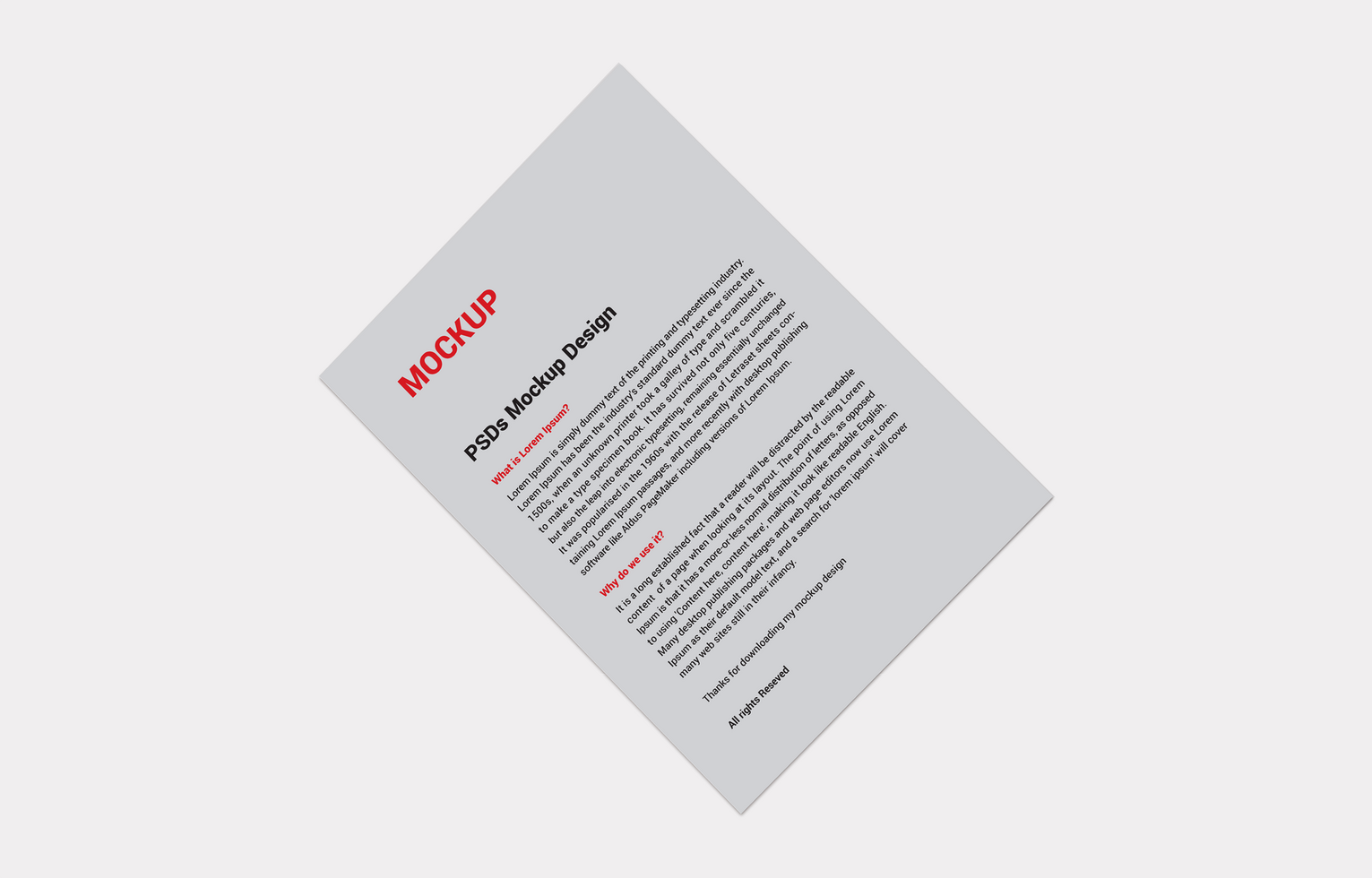 Professional Letterhead, Flyer, Fax Cover, Invoice, Note Paper and menu free PSD mockup file for Presentation