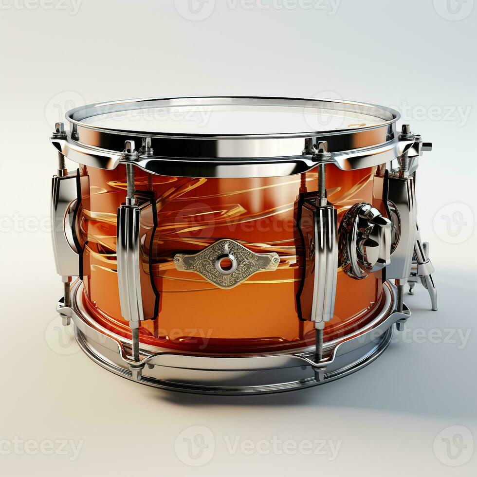 AI generated 3d drum model with white background photo