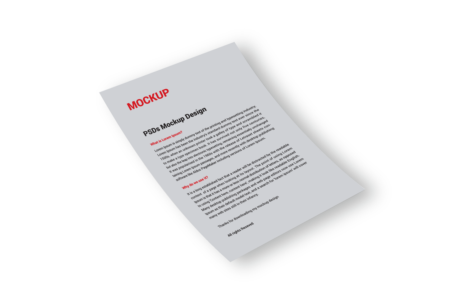 Professional Letterhead, Flyer, Fax Cover, Invoice, Note Paper and menu free PSD mockup file for Presentation