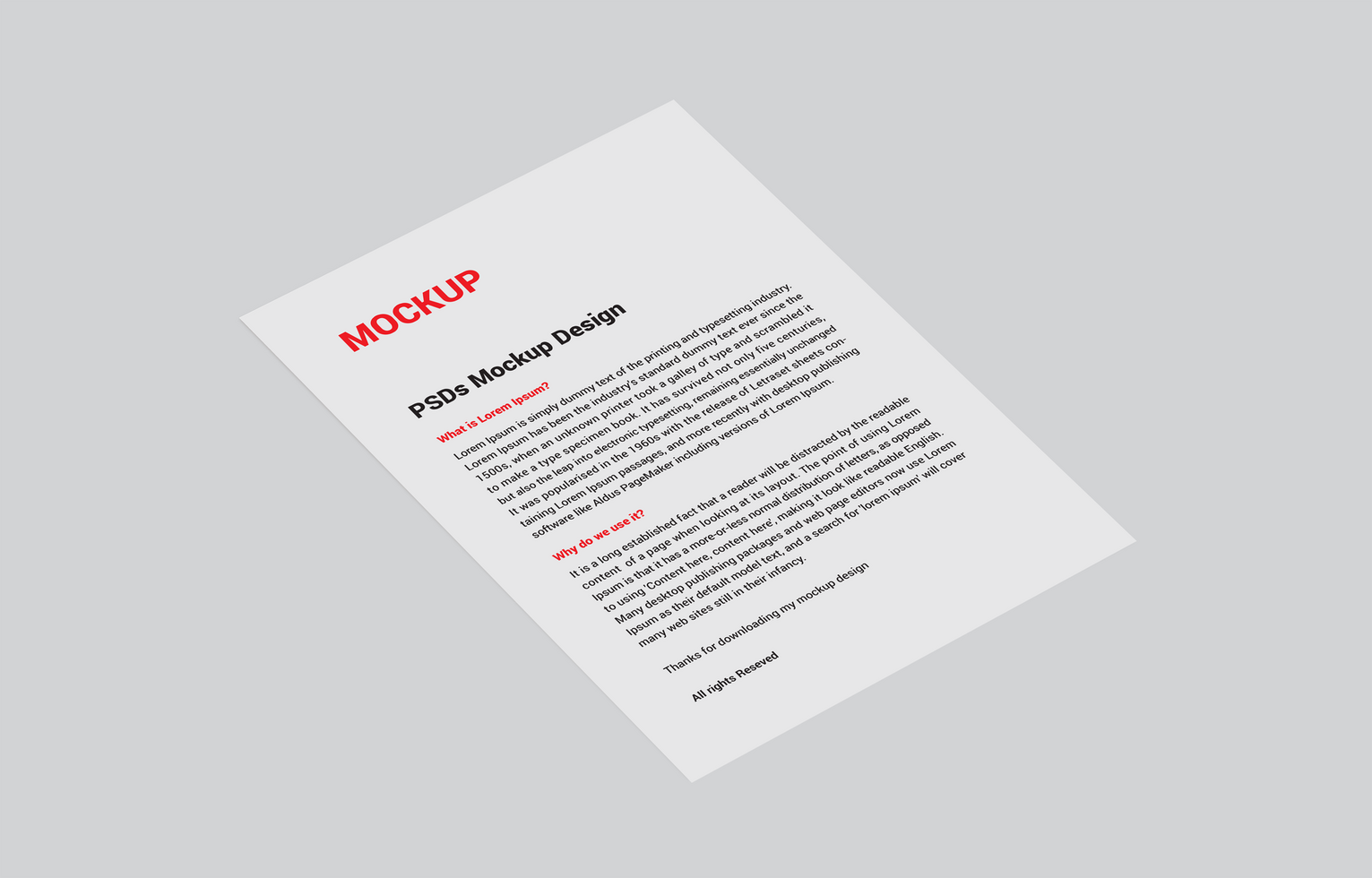Professional Letterhead, Flyer, Fax Cover, Invoice, Note Paper and menu free PSD mockup file for Presentation