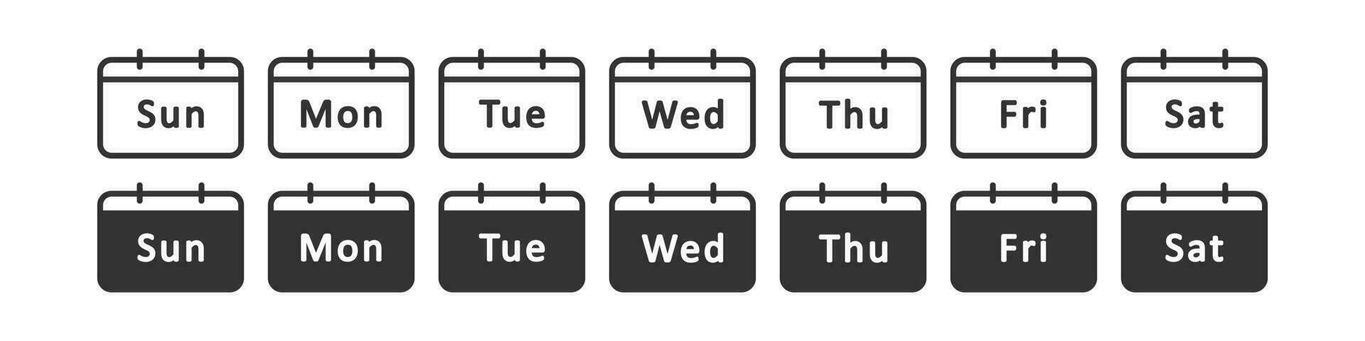 Week calendar icon. Seven day symbol. Sign organizer vector. vector