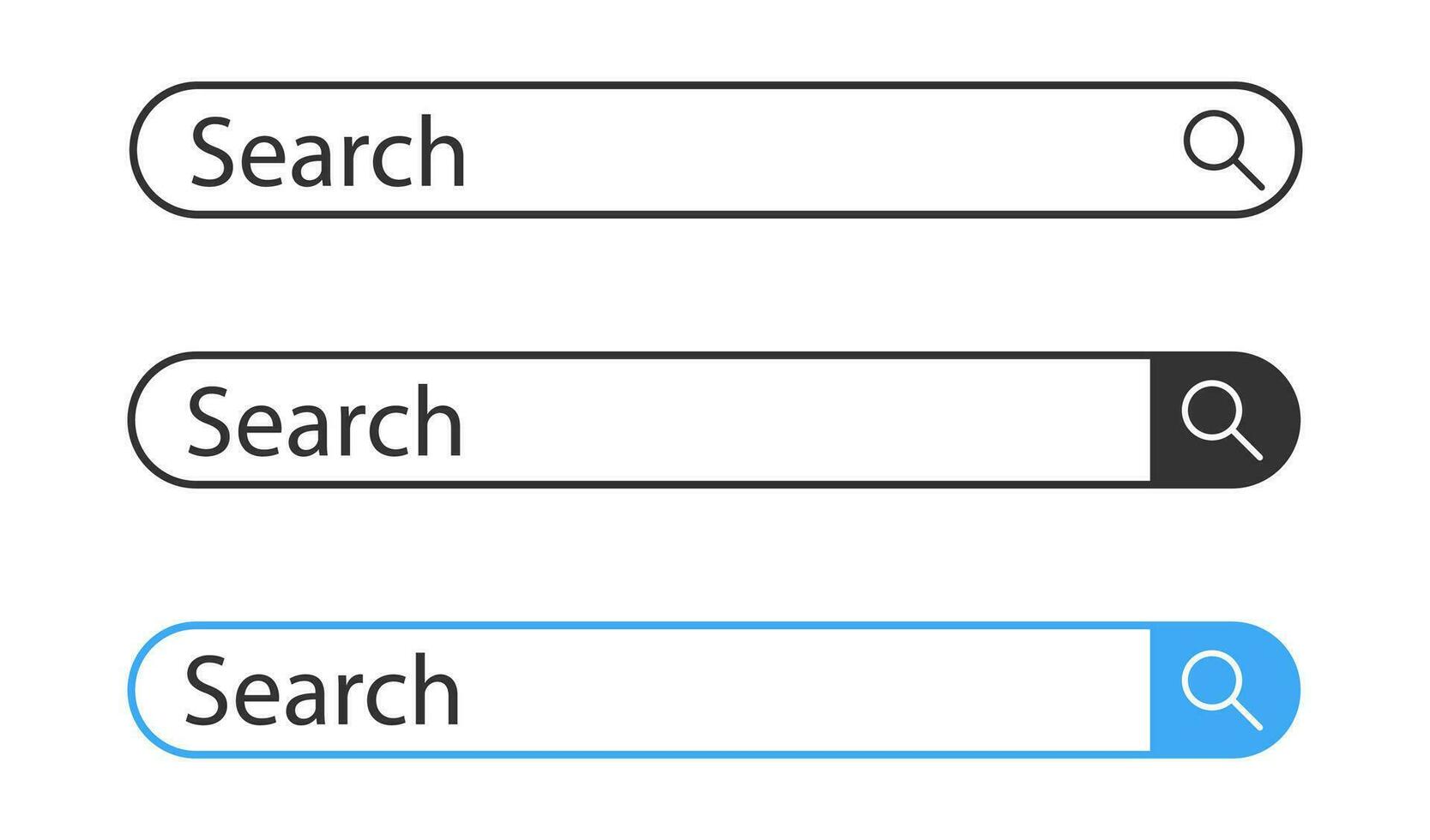 Search bar icons. Website field symbol. Sign app button vector. vector