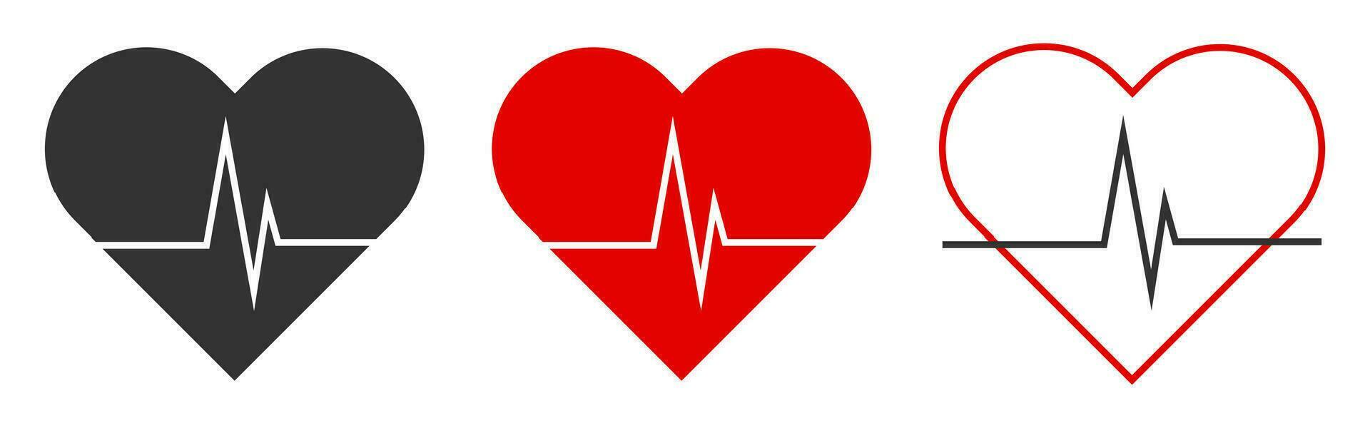 Hearbeat icon. Pulse hearlth symbol. Sign cardiogram vector. vector