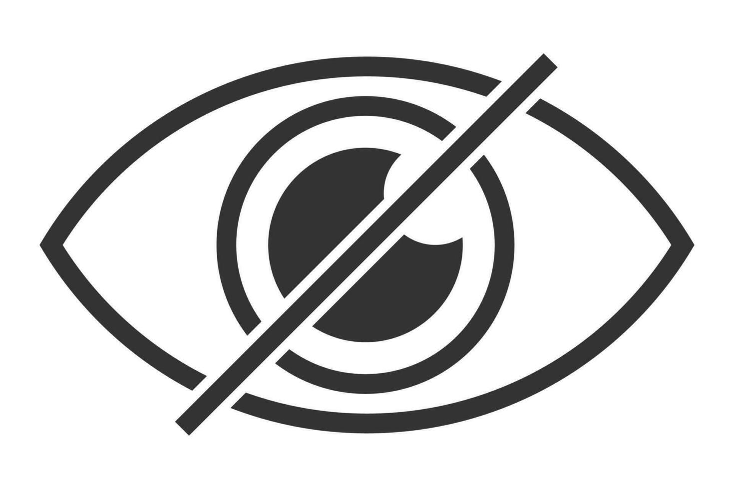 Do not look, Eye icon. Hidden human zore organ symbol. Sign forbit sigth eyeball icon. vector