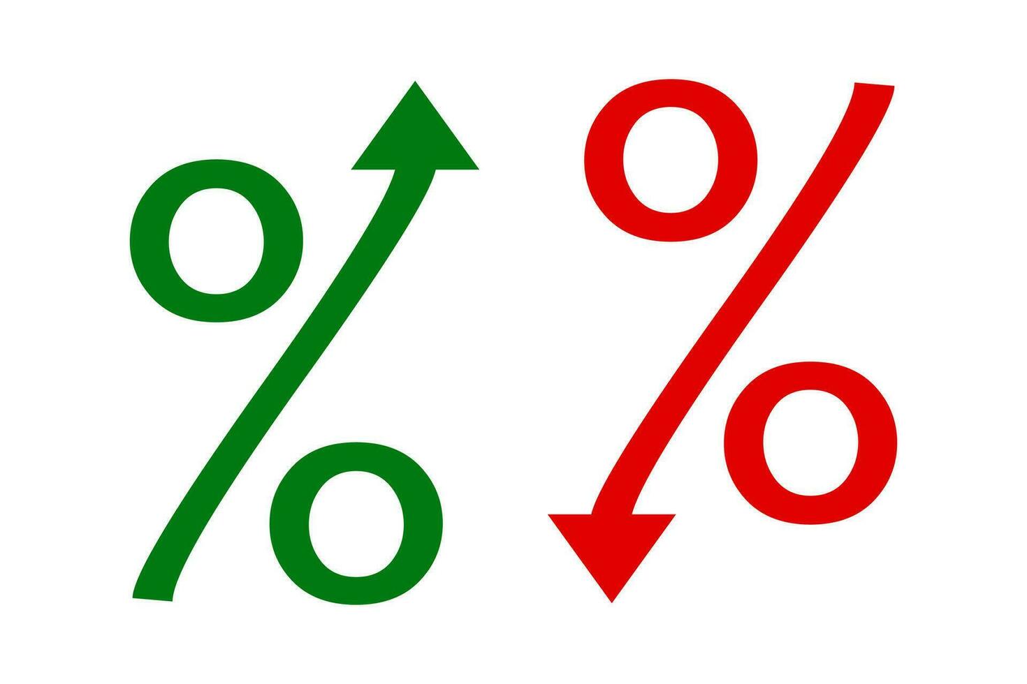 Percent with arrow up, down icon. Bussines symbol. Sign banking vector. vector