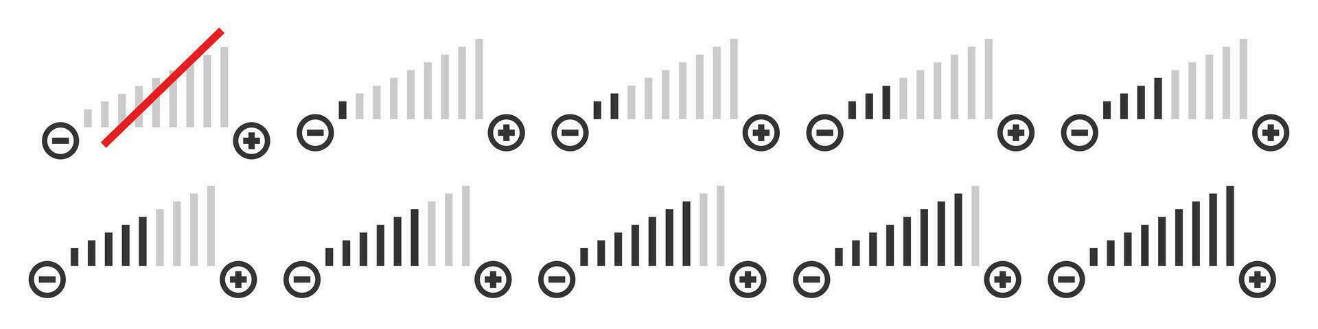 Level volume icon. Sound control symbol. Sign audio adjusment vector. vector