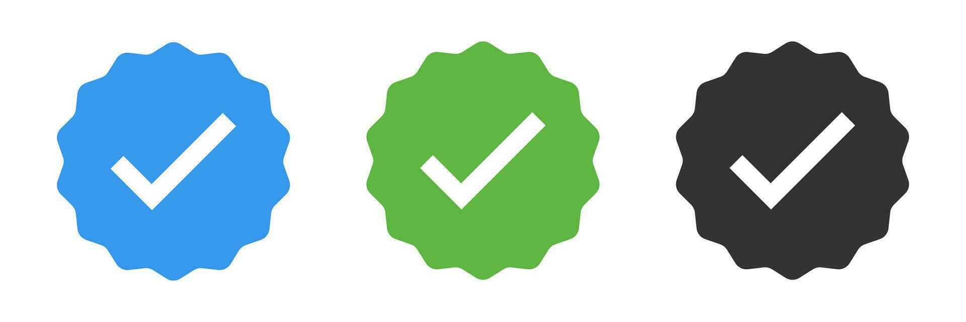perfil verificación cheque marcas icono. aprobado símbolo. firmar pegatina Okay vector. vector