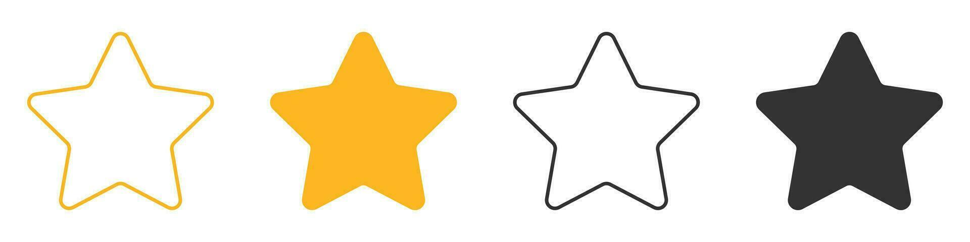 Yellow and black two stars icon. Favorite mark symbol. Sign app badge vector. vector