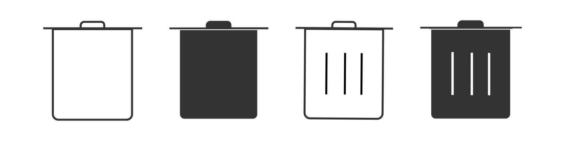 Trash can icon. Warehouse for deleted files symbol. Sign bin vector. vector